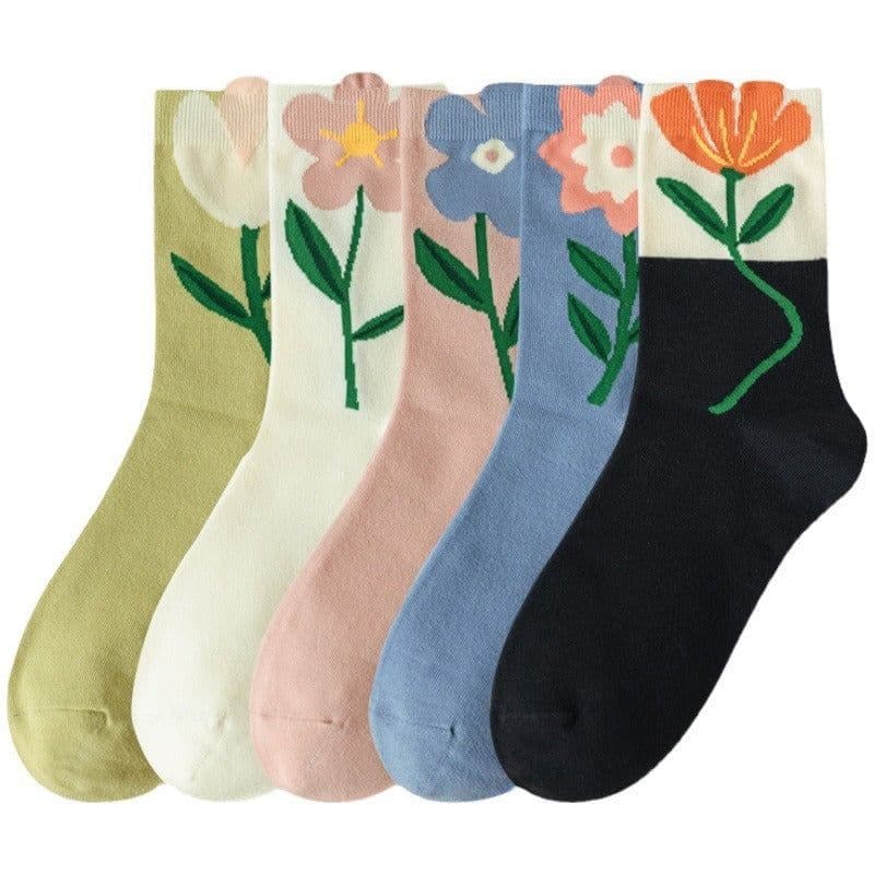 image-Three-dimensional Tulip Cotton Socks Tube Socks College Style