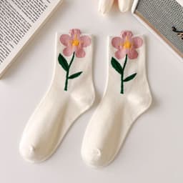 image-Three-dimensional Tulip Cotton Socks Tube Socks College Style