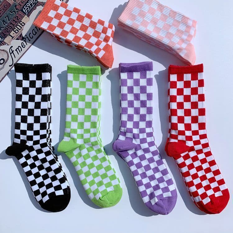 image-Socks Chessboard Socks Trendy Street European And American