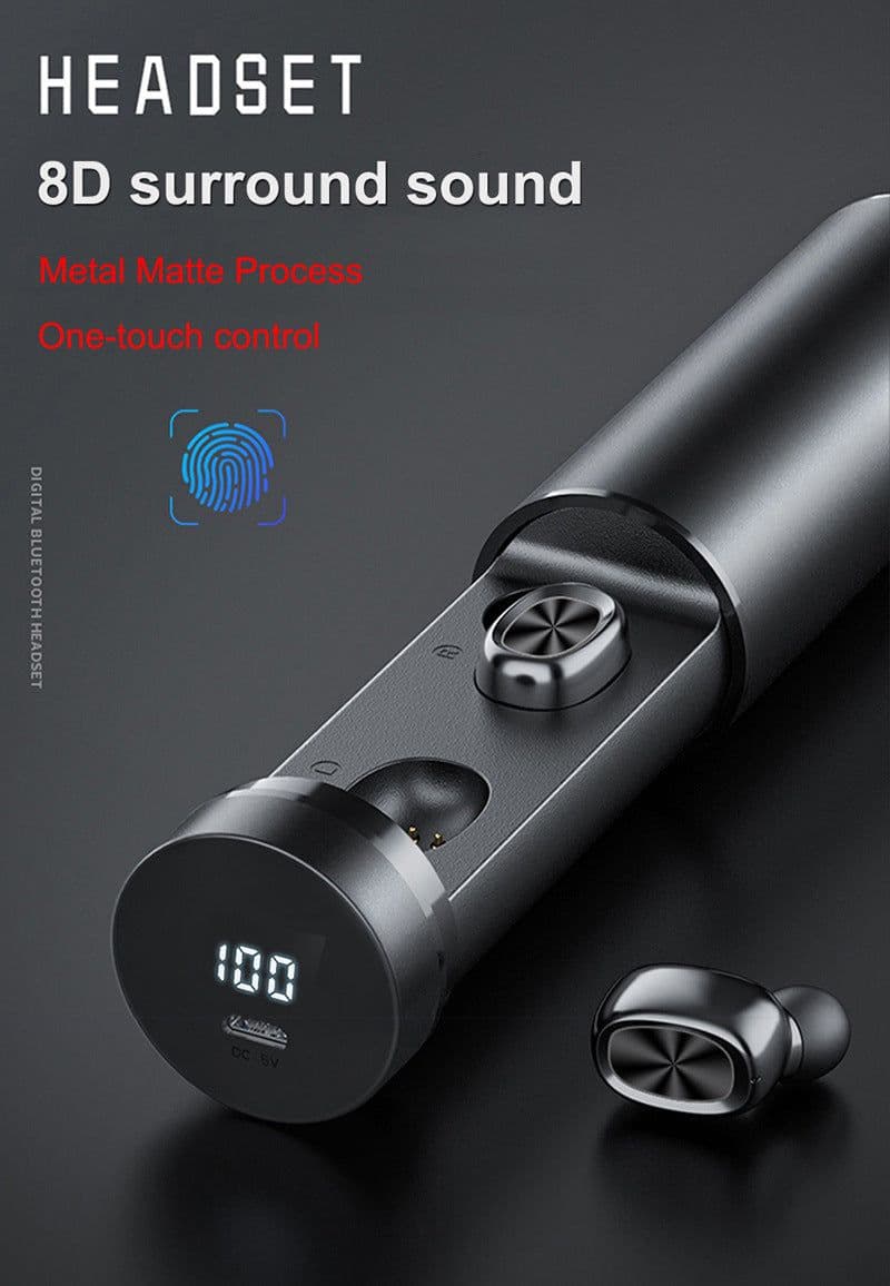 image-Bluetooth Earphone 5.0 Wireless 8D HIFI Sport MIC Earbuds Gaming Music Headset