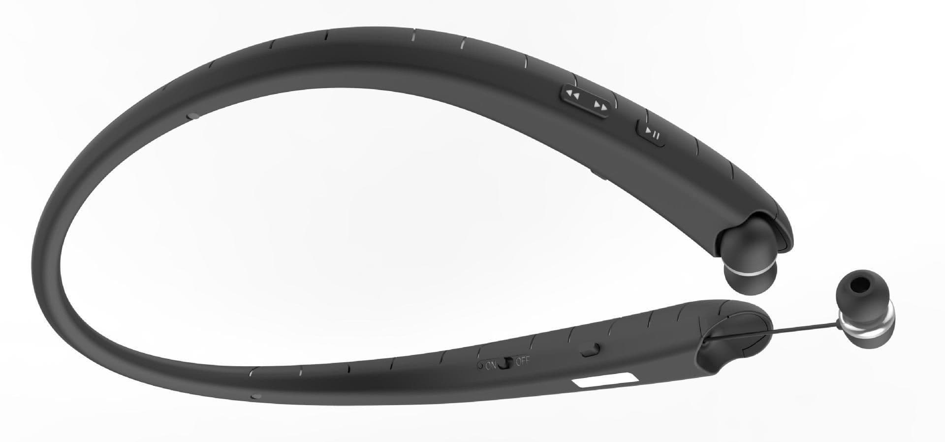 image-Sports Retractable Wire Handsfree Call Wireless Neckband Bluetooth Headphones Stereo Headset
