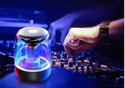 image-Portable Speakers Bluetooth Column Wireless Bluetooth Speaker Powerful Bass Radio with Variable Color LED Light
