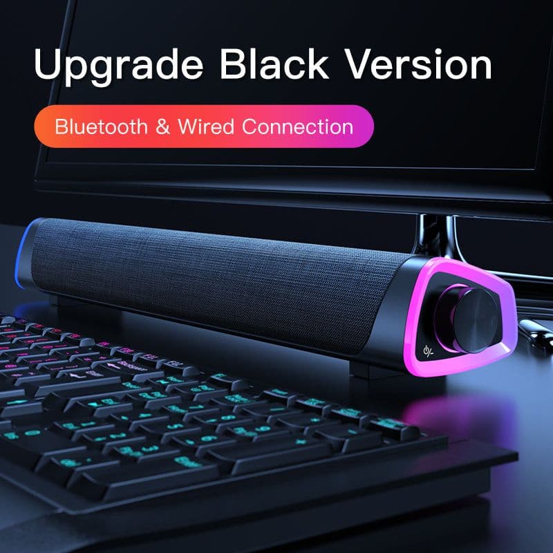 image-Compatible with Apple, 4D Computer Speaker Bar Stereo Sound subwoofer Bluetooth Speaker For Macbook Laptop Notebook PC Music Player Wired Loudspeaker