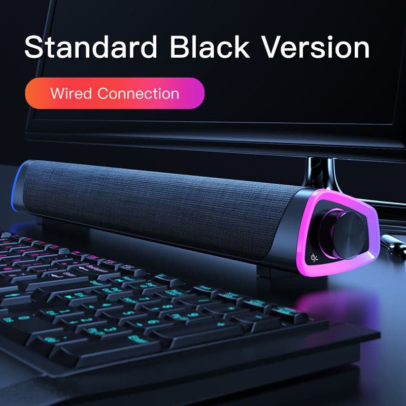 image-Compatible with Apple, 4D Computer Speaker Bar Stereo Sound subwoofer Bluetooth Speaker For Macbook Laptop Notebook PC Music Player Wired Loudspeaker