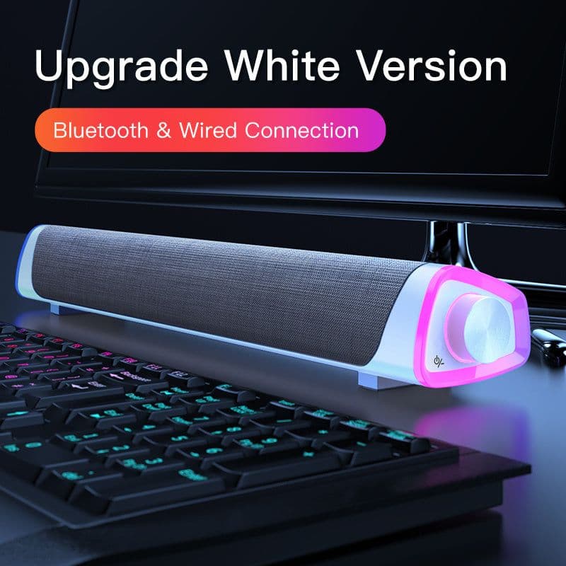 image-Compatible with Apple, 4D Computer Speaker Bar Stereo Sound subwoofer Bluetooth Speaker For Macbook Laptop Notebook PC Music Player Wired Loudspeaker