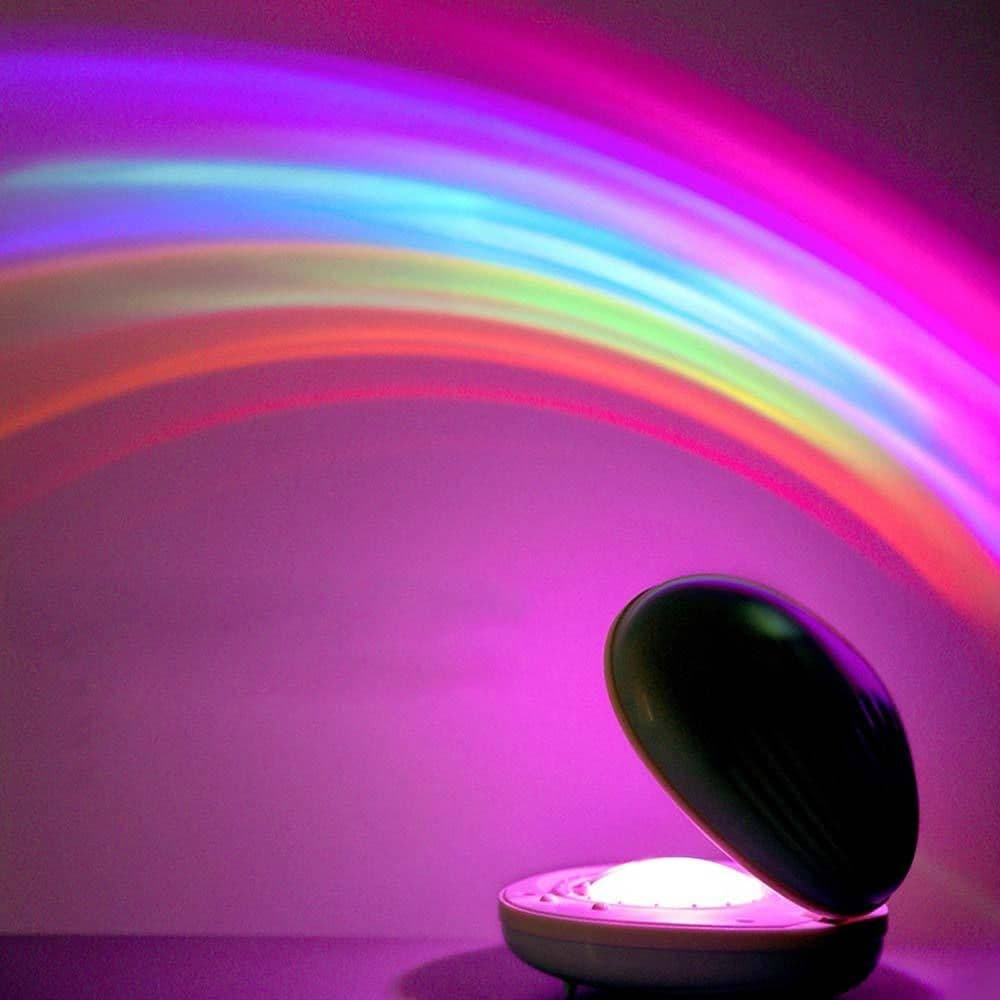 image-Egg-Shaped Table Lamp Rainbow Projection Lamp LED Color Night Light 3 Modes Projector