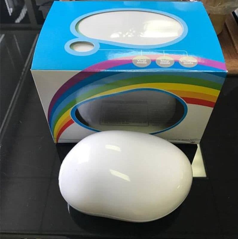 image-Egg-Shaped Table Lamp Rainbow Projection Lamp LED Color Night Light 3 Modes Projector