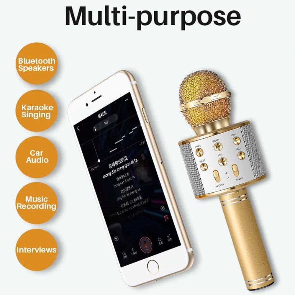 image-Wireless Microphone Portable Bluetooth Mini Home Ktv For Music Playing Singing Speaker Player