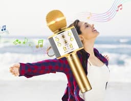 image-Wireless Microphone Portable Bluetooth Mini Home Ktv For Music Playing Singing Speaker Player