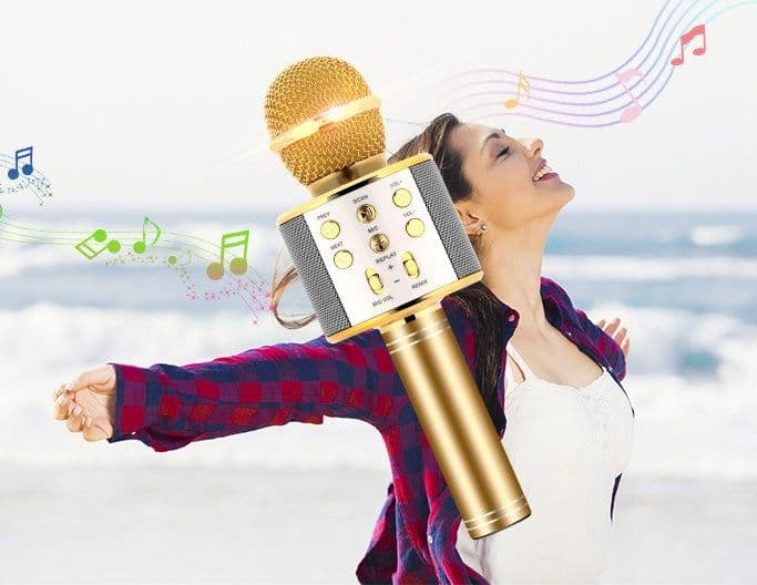 image-Wireless Microphone Portable Bluetooth Mini Home Ktv For Music Playing Singing Speaker Player