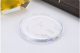 image-New Wireless Charging Dock Charger Crystal Round Charging Pad With Receiver For A-pple For Sanxing