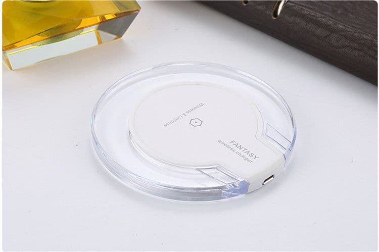 image-New Wireless Charging Dock Charger Crystal Round Charging Pad With Receiver For A-pple For Sanxing