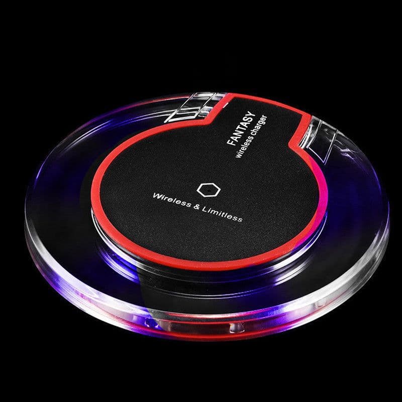 image-New Wireless Charging Dock Charger Crystal Round Charging Pad With Receiver For A-pple For Sanxing