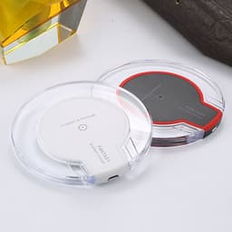 image-New Wireless Charging Dock Charger Crystal Round Charging Pad With Receiver For A-pple For Sanxing