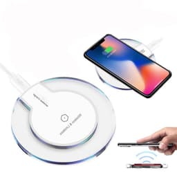 image-New Wireless Charging Dock Charger Crystal Round Charging Pad With Receiver For A-pple For Sanxing