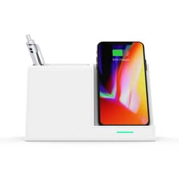 image-Leather Pen Holder Wireless Charger Wireless Phone Charger And Pen Holder Fast Charging Phone
