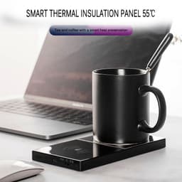 image-2 In 1 Heating Mug Cup Warmer Electric Wireless Charger For Home Office Coffee Milk