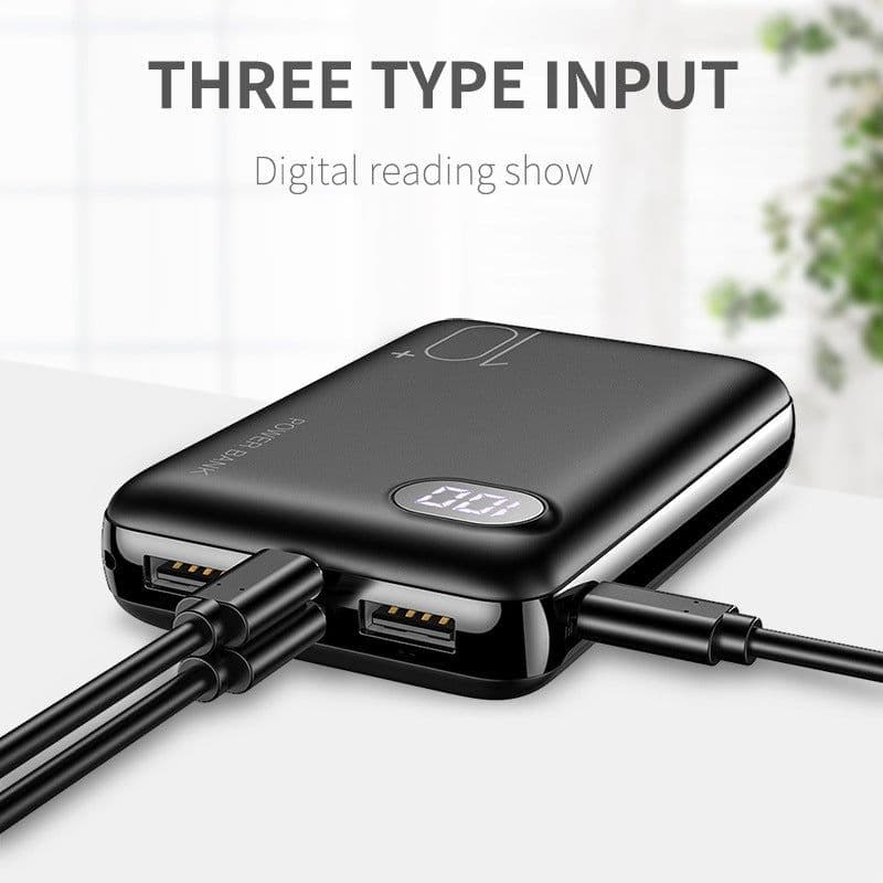 image-10000mAh two usb digital display power bank