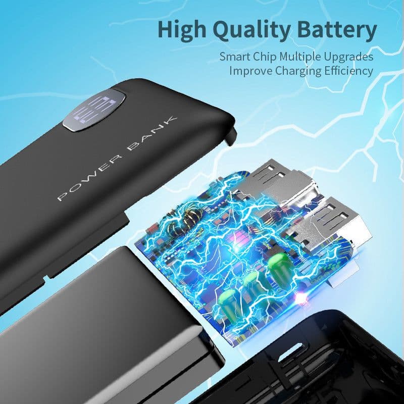 image-10000mAh two usb digital display power bank