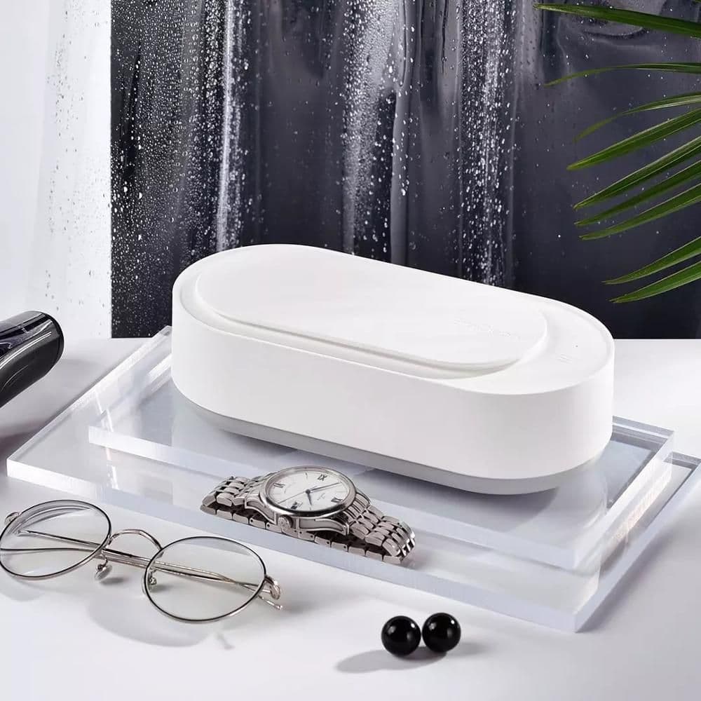 image-Clean Ultrasonic Cleaner Portable 45000Hz High-Frequency Vibration Cleaning Machine Jewelry Glasses Watch Cleaning