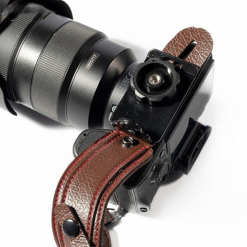 image-Camera leather wristband