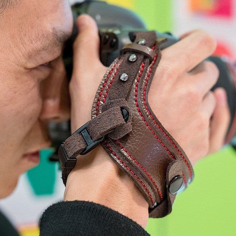 image-Camera leather wristband