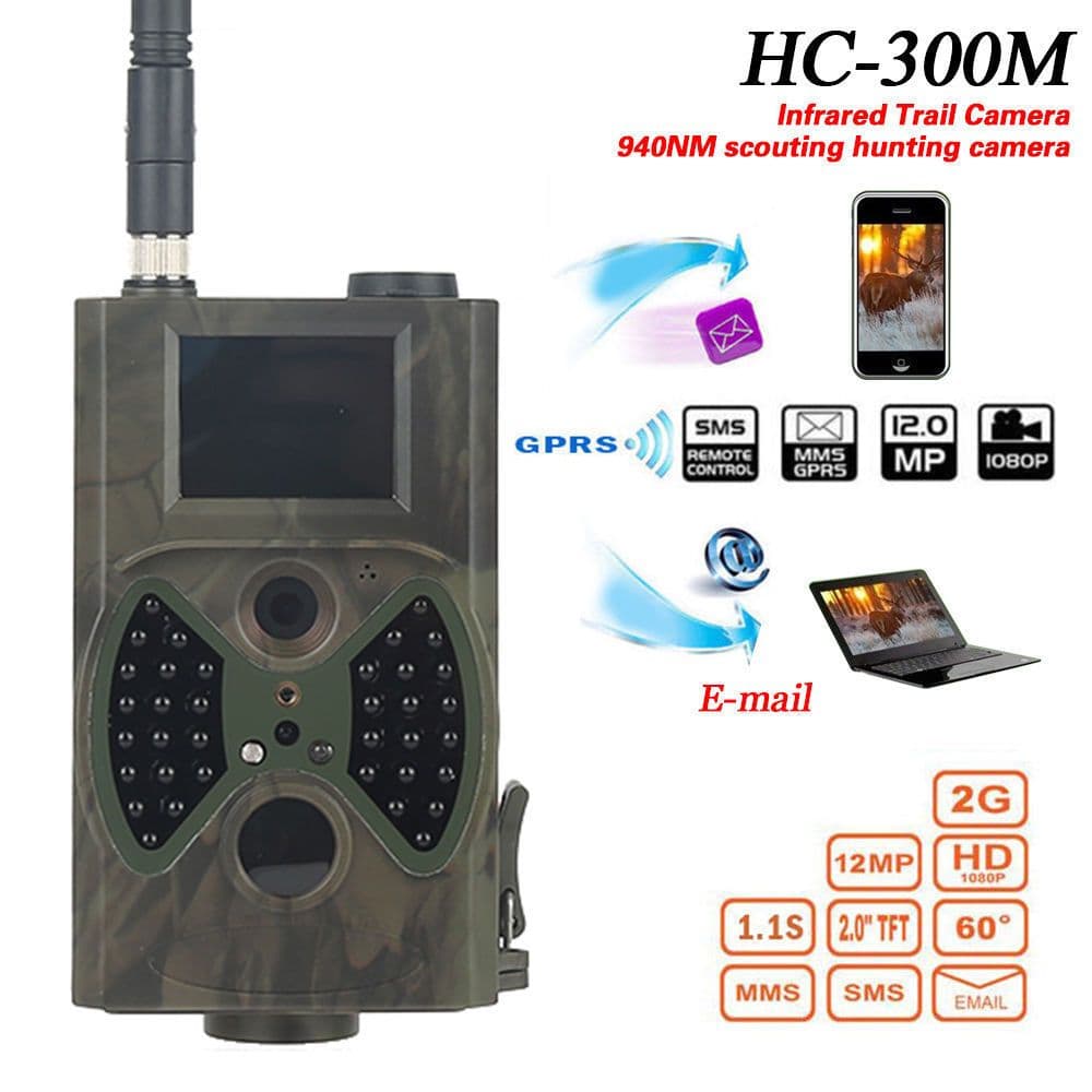 image-Skatolly HC300M Hunting Camera GSM 12MP 1080P Photo Traps Night Vision Wildlife infrared Hunting Trail Cameras hunt Chasse scout