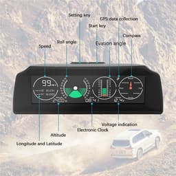 image-GPS GO 2 Universal Car HUD Monitoring Speed Level Gradient Compass