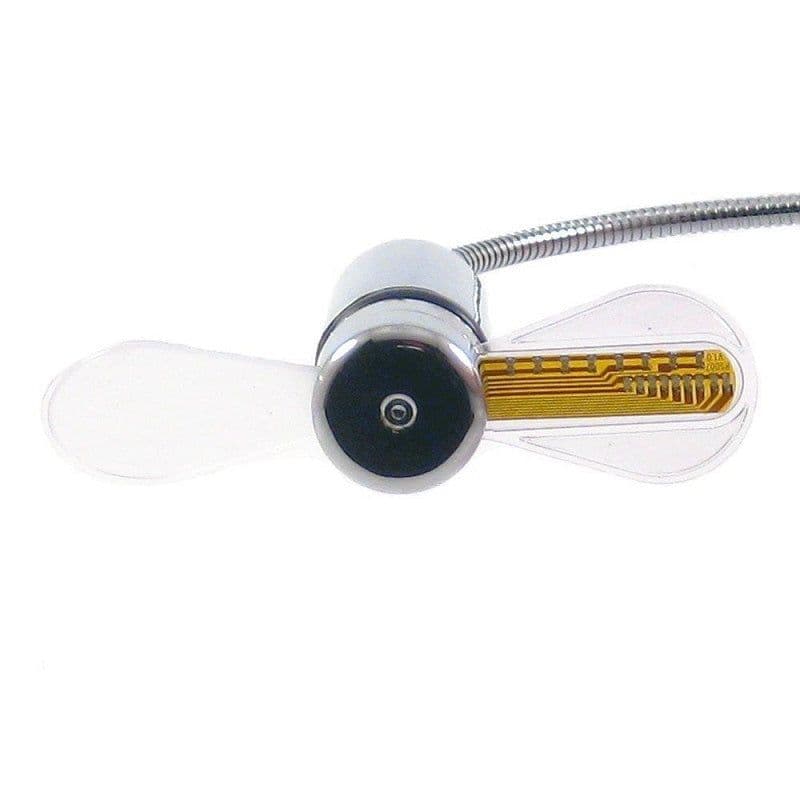 image-USB Fan Adjustable Mini Flexible Fan LED Light Time Clock Desktop Cool Gadget Time Display