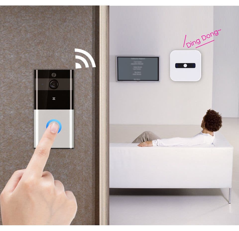 image-Marlboze 720P WIFI Visual Doorbell Wireless Intercom Doorbell PIR Motion Detection Night View SD card Video Smart Doorbell Ring