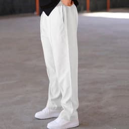 image-Men's Trousers Sports Casual Loose Straight Pants With Drawstring Design Clothing