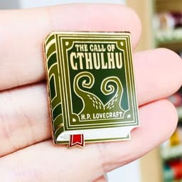 image-Masterpiece Badge Art Brooch Books Library Bookstore Worm Hobby Reading Owl Cthulhu Galaxy
