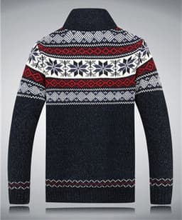 image-Men's Sweater Warm Velvet Sweatercoat Winter Wool Cardigan Male Casual Thicken Warm Fleece Christmas Sweater For Man