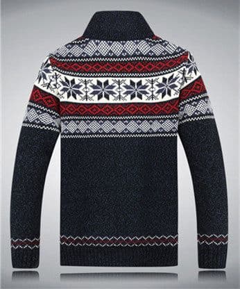 image-Men's Sweater Warm Velvet Sweatercoat Winter Wool Cardigan Male Casual Thicken Warm Fleece Christmas Sweater For Man