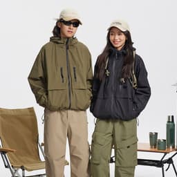 image-Men's And Women's Fashion Outdoor Camping Solid Color Jacket Coat