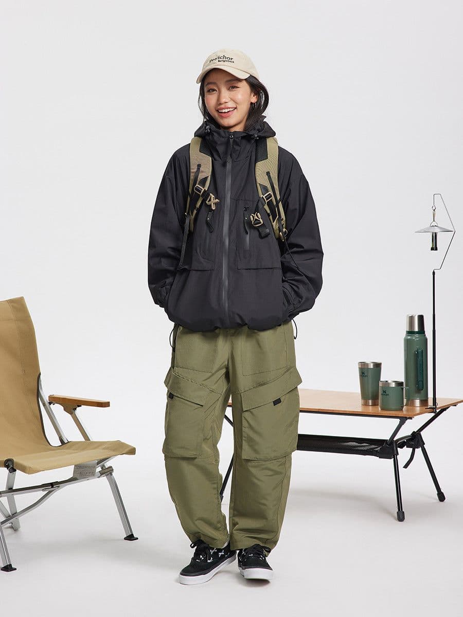 image-Men's And Women's Fashion Outdoor Camping Solid Color Jacket Coat