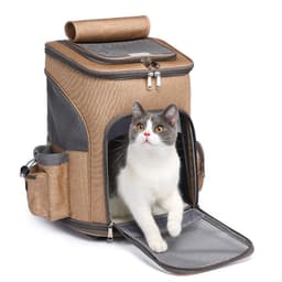 image-Portable Folding Trolley Pet Backpack Traveling Cat Backpack With Universal Wheel Trolley Pet Bag