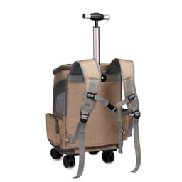 image-Portable Folding Trolley Pet Backpack Traveling Cat Backpack With Universal Wheel Trolley Pet Bag