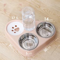 image-Dog Bowl Double Bowl Automatic Drinking Dog Food Bowl Rice Bowl