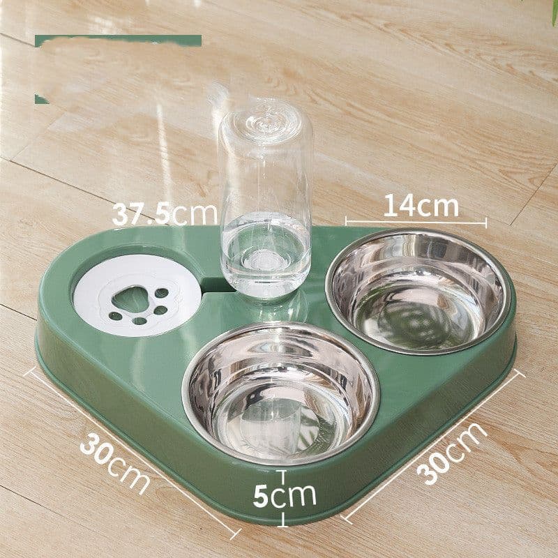 image-Dog Bowl Double Bowl Automatic Drinking Dog Food Bowl Rice Bowl