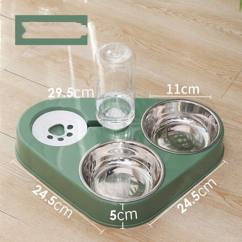 image-Dog Bowl Double Bowl Automatic Drinking Dog Food Bowl Rice Bowl