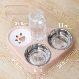 image-Dog Bowl Double Bowl Automatic Drinking Dog Food Bowl Rice Bowl