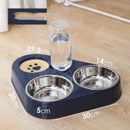 image-Dog Bowl Double Bowl Automatic Drinking Dog Food Bowl Rice Bowl