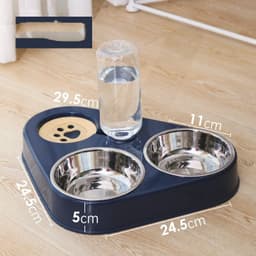 image-Dog Bowl Double Bowl Automatic Drinking Dog Food Bowl Rice Bowl