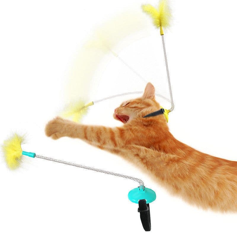image-Self Healing Collar Neck Toy Spring Foot With Tap To Tease Cat Stick