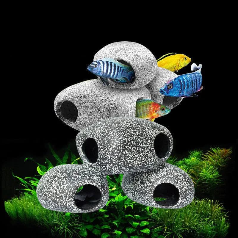 image-Aquarium Decorative Stone Decorations, Ponds, Ceramic Shrimp Farms