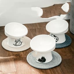 image-Cat Bowl Ceramic High-foot Oblique Single Bowl