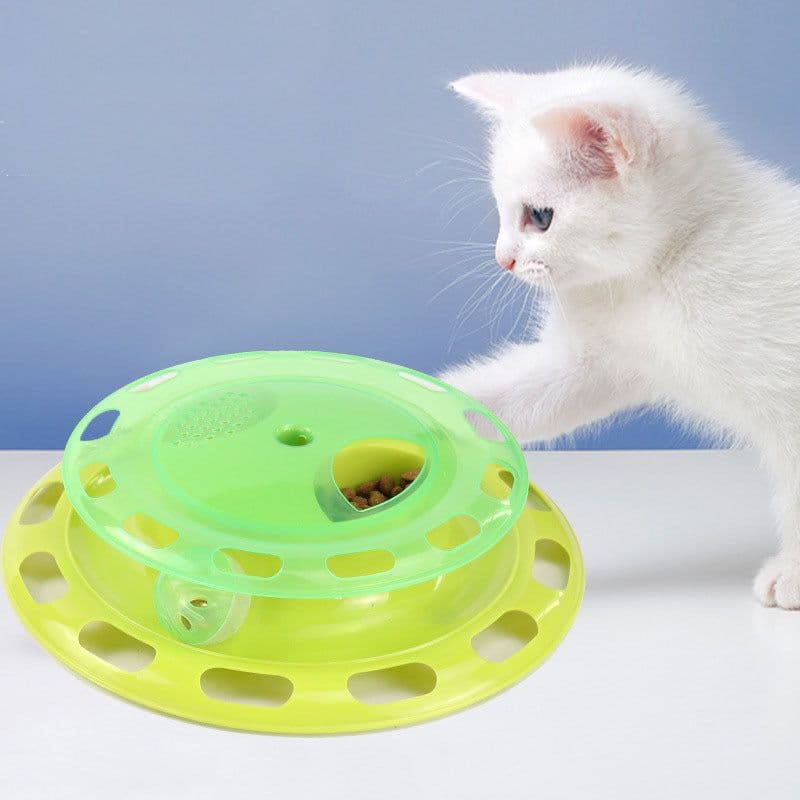 image-Feeding Cat Toy Bell Ball Puzzle Cat Turntable