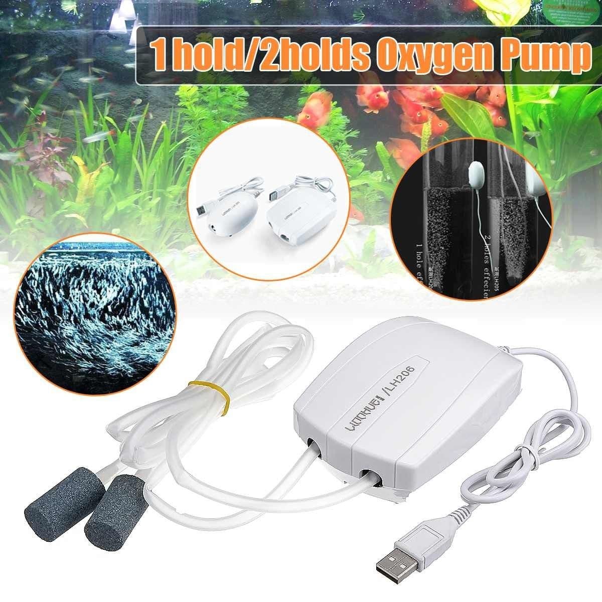 image-Aquarium AirPump Mini Compressor Single And Double Outlet Aquarium Aquarium Fish Tank OxygenPump