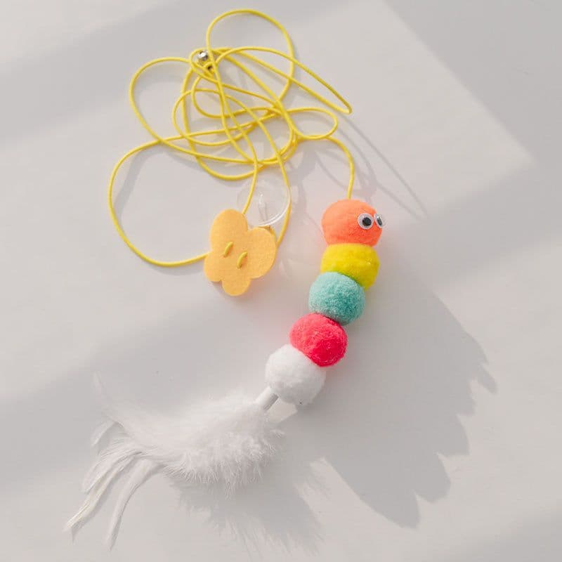 image-Cat Toys Simulated Caterpillar Cute Toys Funny Self-hey Interactive Toy Rope Grabbing Mouse Telescopic Hanging Cat Pet Supplies
